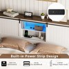 Bed Frame, Full Size Platform Bed Frame with Sliding Barn Door Storage Cabinets - 4 of 4