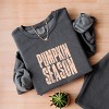 Pumpkin Season Stacked Distressed - Women's Lightweight Garment Dyed Sweatshirt - 3 of 4