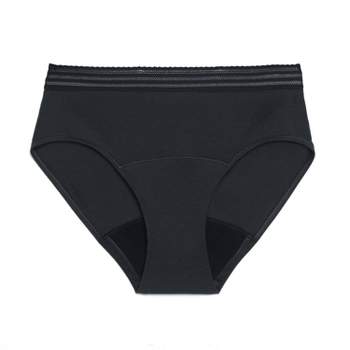 Thinx Women's Cotton All Day High-Waist Underwear - Black XS