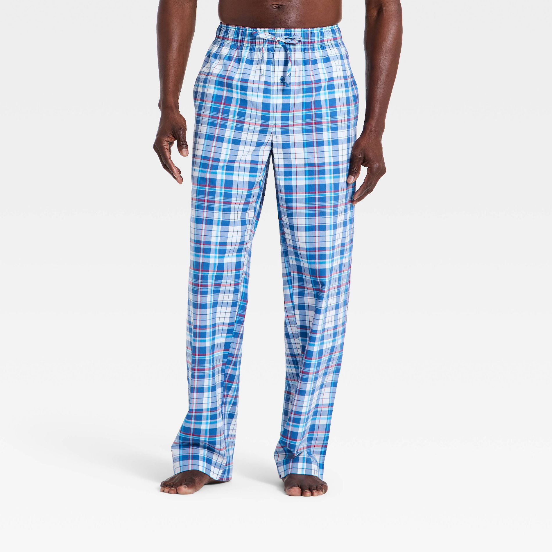 Men's Plaid Woven Pants - Goodfellow & Co™ Blue