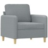 vidaXL Light Gray Sofa Chair with Modern Design and Footstool, Sturdy Durable Fabric Lounge Chair for Living Room or Office - 3 of 4
