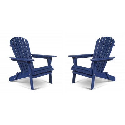 2pc Oceanic Adirondack Chairs - Navy Blue - W Unlimited