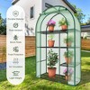 YARDSIGHT 4-Tier Mini Greenhouse Steel Frame and PE Cover Plastic Plant Rack Stand Green House with Plant Repotting Mat for Indoor & Outdoor Use - 3 of 4