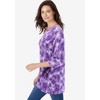 Woman Within Plus Size Perfect Printed Three-Quarter Sleeve Crewneck Tunic - 4 of 4
