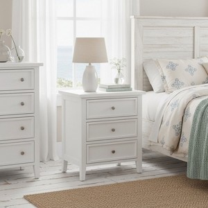 PAGED Wooden Nightstand with 3 Storage Drawers, Modern Side Table with Handles, Bedside Cabinet for Bedroom, Living Room - 1 of 4