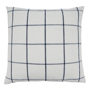 20"x20" Oversize Poly Filled Plaid Square Throw Pillow - Saro Lifestyle: Cotton Cover, Indoor Decorative Cushion - 1 of 3