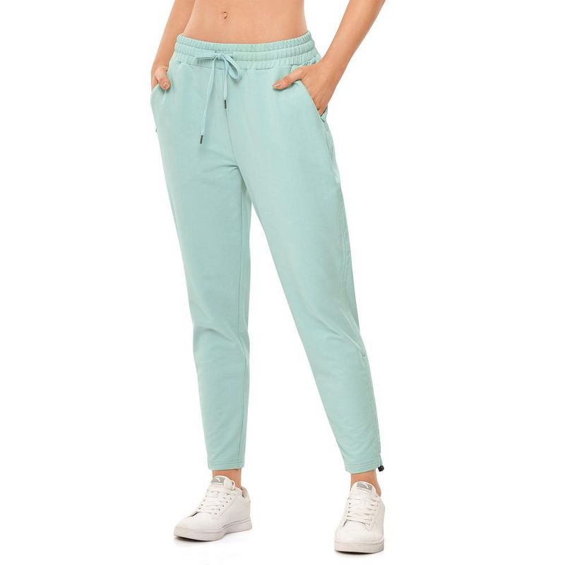 Womens Sweatpants with Zipper Pockets Ankle Side Ruched Jogger Solid Drawstring Sport Pants Athletic Pants, 1 of 7