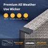 Buenhomino Wicker Outdoor Patio Sofa Patio Furniture Loveseat, All Weather Wicker 3-Seater Outdoor Furniture Sofa - 4 of 4