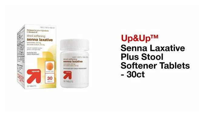 Senna Laxative Plus Stool Softener Tablets - 30ct - up &#38; up&#8482;, 2 of 6, play video
