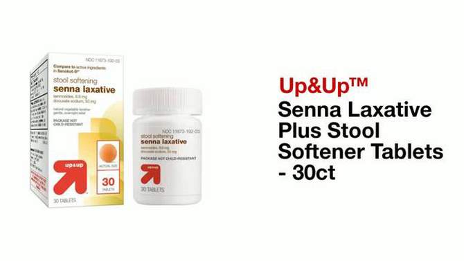 Senna Laxative Plus Stool Softener Tablets - 30ct - up &#38; up&#8482;, 2 of 6, play video