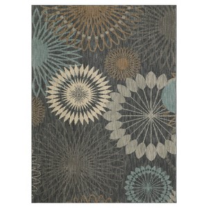 Blue Floral Woven Area Rug 8