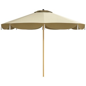 Outsunny 9FT Patio Umbrella, UPF 50+ Outdoor Market Umbrella with 8 Ribs, Vented Outdoor Table Umbrella for Deck, Backyard and Lawn - 1 of 4