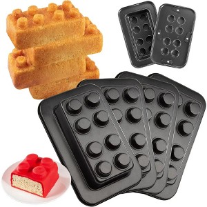 CucinaPro Brick Building Cake Pan Mold, 4 Pack- Build, Decorate, Stack 9" 3D Shaped Cakes - Birthday Parties, Special Occasion, Gift - 1 of 4
