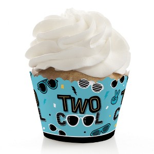 Big Dot of Happiness Two Cool - Boy - Blue 2nd Birthday Party Decorations - Party Cupcake Wrappers - Set of 12 - 1 of 4