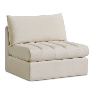 Meridian Furniture,Jacob Velvet Armless - 1 of 4