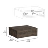 TIRAMISUBEST Light Gray Floating Nightstand with Drawer, Pine Wood Modern Shelf for Coastal Bedrooms - 4 of 4