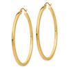 Black Bow Jewelry 2mm, 14k Yellow Gold Square Tube Round Hoop Earrings, 45mm (1 3/4 In) - 2 of 4