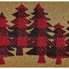 tagltd 1'5"x3'3" Coir Estate Mat Tis This Season Red Background Green Pine Trees Rectangle Indoor and Outdoor Door Welcome Mat - 2 of 3