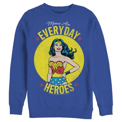 Wonder Woman Print Crew Neck Sweatshirt with Long Sleeves