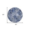 Denim Blue And Gray Abstract Washable Indoor Outdoor Area Rug - 3 of 4