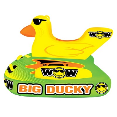 WOW Watersports 18-1140 Heavy Duty Big Ducky 1, 2, or 3 Person Lake Ocean Inflatable Towable Tube, Yellow