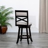 24" Counter Height Swivel Stool Modern Dining Chairs Bar Chairs X-Backrest Chair Armless Stool - 4 of 4