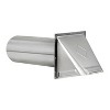 Lambro® 4-In. 26-Gauge Aluminum Wall Exhaust Hood Dryer Vent with Damper and 11-In. Pipe, 344 in Silver - 2 of 4