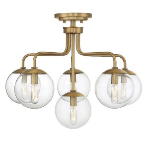 Savoy House Marco 6 - Light Semi-Flush Mount in  Warm Brass - 1 of 3