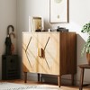 31.5" Buffet Cabinet with Storage and 2 Rattan-Decorated Doors. Sideboard Accent Cabinet for Living Room, Dining Room, or Entryway in Natural Finish - 2 of 4
