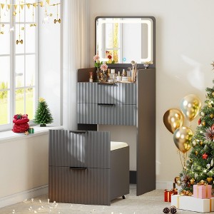 Fredees 3-in-1 Vanity Desk with Flip Top Mirror and Lights - 1 of 4