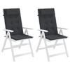 vidaXL 2pcs Highback Chair Cushions - Durable Black Oxford Fabric - Water and Wrinkle Resistant - Comfortable Foam Fiber Filling - 4 of 4