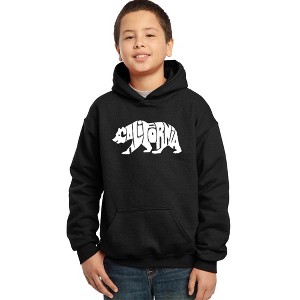 LA Pop Art Boy's Word Art Hooded Sweatshirt - California Bear - 1 of 4