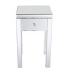 Resenkos Modern Mirrored Nightstand with 1 Drawer, Bedside Table End Table for Bedroom Living Room - White - 4 of 4