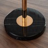 Okak Adjustable Martini Outdoor Side Table Patio Accent Indoor Natural Marble Coffee Tea End Table for Yard Garden Living Room Corners, Gold - 3 of 4