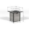 28 Inch Propane Fire Pit Table,50000 BTU Gas Firepits Tempered Glass Tabletop with Windscreen Protector for Outside Garden(Grey+White) - 2 of 4