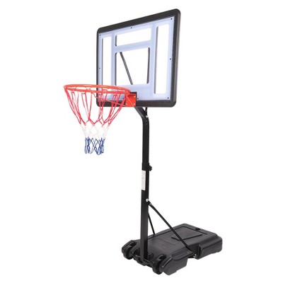 Sevobal Basketball Hoops Poolside Basketball Hoop Height Adjustable with Transparent Backboard for Outdoor Backyard Patio, Black, 12.86"*9.45"*2.78"