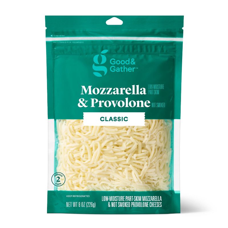 Shredded Mozzarella & Provolone Cheese - 8oz - Good & Gather&#8482;, 1 of 7