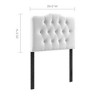 Modway Annabel Diamond Tufted Performance Velvet Twin Headboard in White - 2 of 4