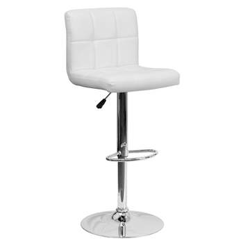 Flash Furniture Contemporary Quilted Vinyl Adjustable Height Barstool with Chrome Base