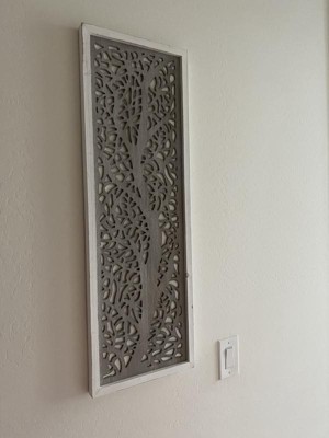 Laurel Branches Carved Wood Wall Decor Panel Gray - Madison Park : Target