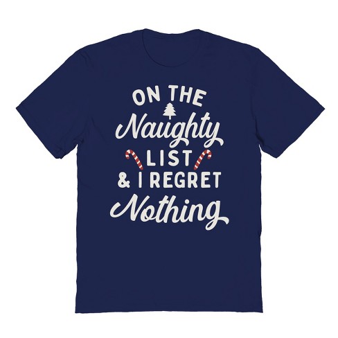 Rerun Island Men's Christmas On The Naughty List Short Sleeve Graphic Cotton T-shirt - image 1 of 1