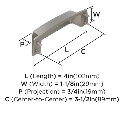 Satin Nickel Brushed Cup Pull with Mounting Hardware