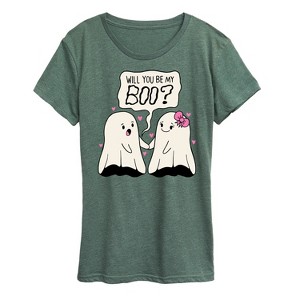 Women's - Instant Message - Valentine's Day Will You Be My Boo Short Sleeve Graphic T-Shirt - 1 of 4