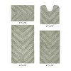 Hugo 4-Piece Bath Rug Set 100% Premium Cotton Tufted Chevron Pattern Bathmats for Bathroom, Super Soft Absorbent Machine Washable - 2 of 4