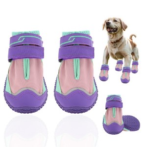 Unique Bargains Waterproof Dog Shoes Dog Boots Paw Protectors 4pcs - 1 of 4
