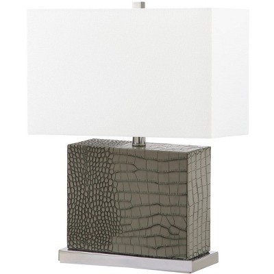 Delia Faux Alligator Table Lamp - Grey - Safavieh. : Target