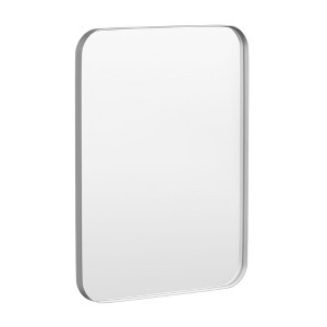 Tempered Glass Rounded Rectangle Framed Wall-Mounted Bathroom Vanity Mirror - 1 of 1