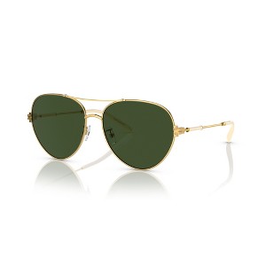 Tory Burch TY 6098 335171 Mens Pilot Sunglasses Gold 58mm - 1 of 4