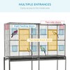 Gsluuk PawHut 65" Double Rolling Metal Bird Cage Feeder with Detachable Rolling Stand, Storage Shelf, Wood Perch & Food Container - 4 of 4