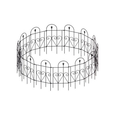 Dolonm 32" High 7-Panel Metal Garden Fence - 20.4ft Dog Barrier, Galvanized Rustproof, No Tools Movable Edging